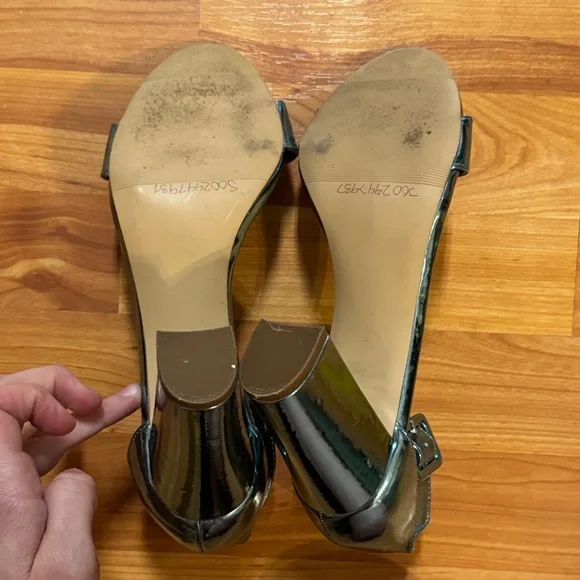 Madden Girl Metallic Blue Block Heel Sandals 9 - Picture 8 of 9